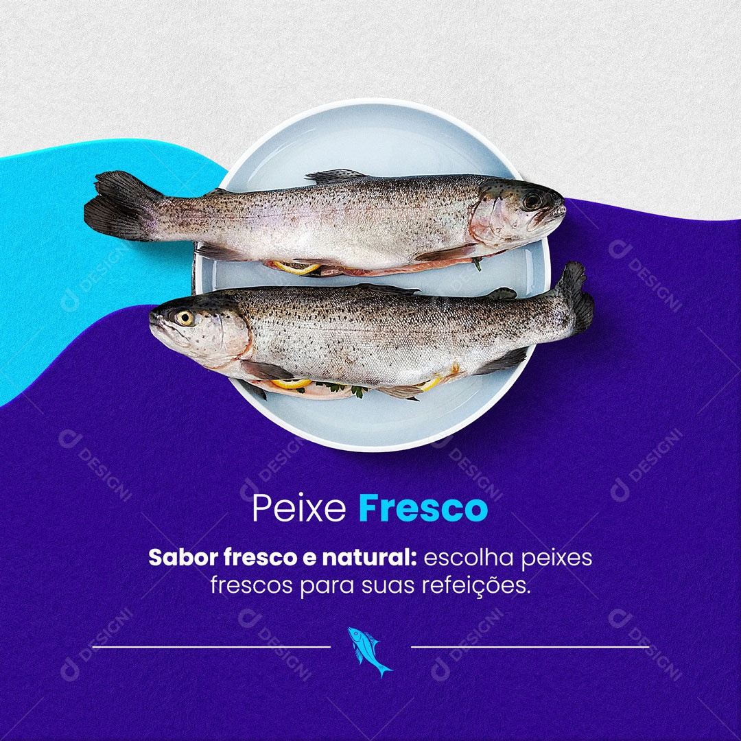 Peixe Fresco Peixaria Social Media PSD Editable