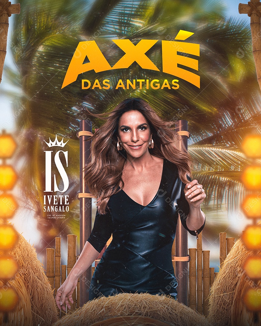 Axé Das Antigas Ivete Sangalo Flyer Carnival Social Media PSD Editable