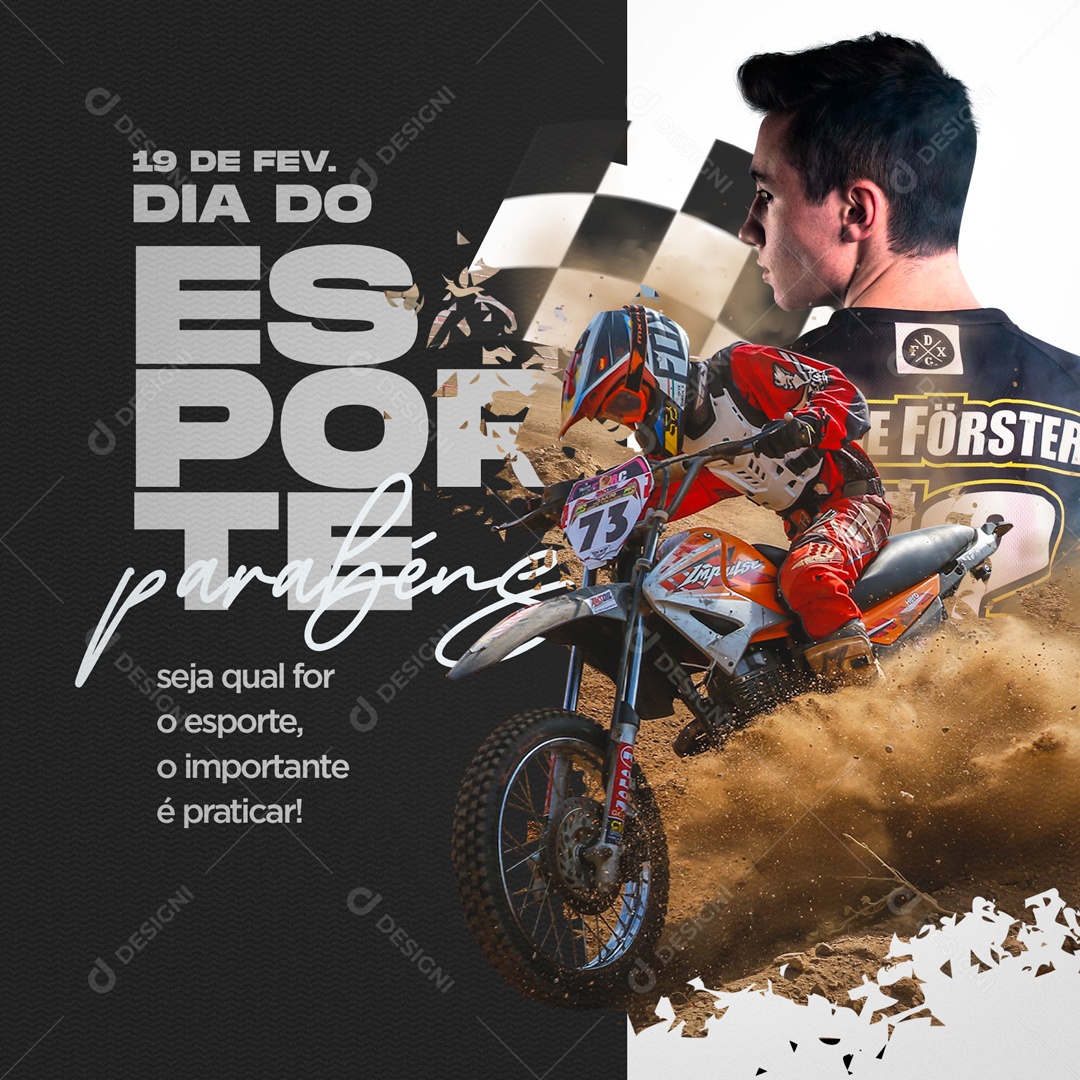 Seja Qual For o Esporte O Importante é Praticar Dia do Esporte Social Media PSD Editável