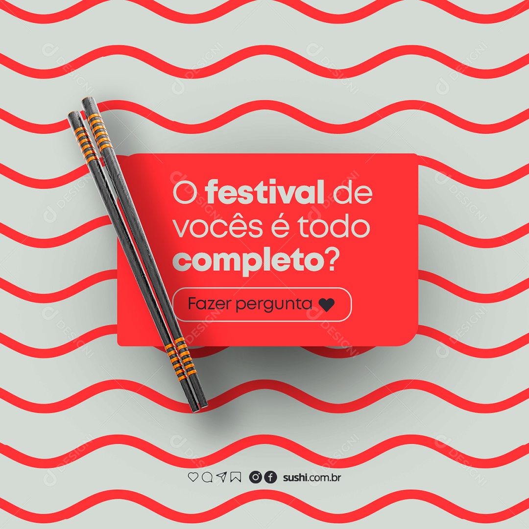 O Festival de Vocês é Todo Completo Restaurante Japonês Social Media PSD Editável