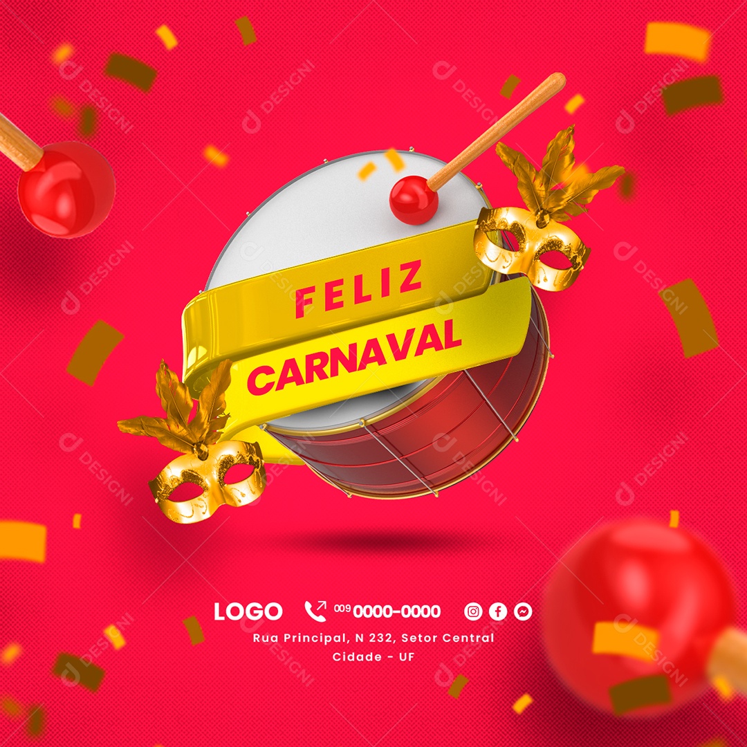 Carnaval 21 de Fevereiro Social Media PSD Editável