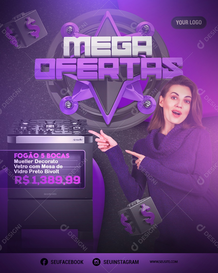 Mega Ofertas Venha Conferir Social Media Psd Editável Download Designi 9003