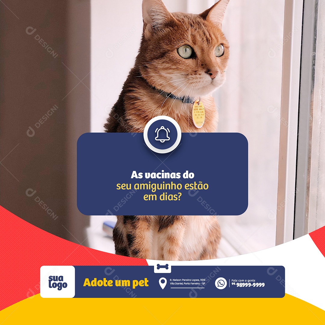 Adote Um Pet Adoção de Animais Social Media PSD Editável