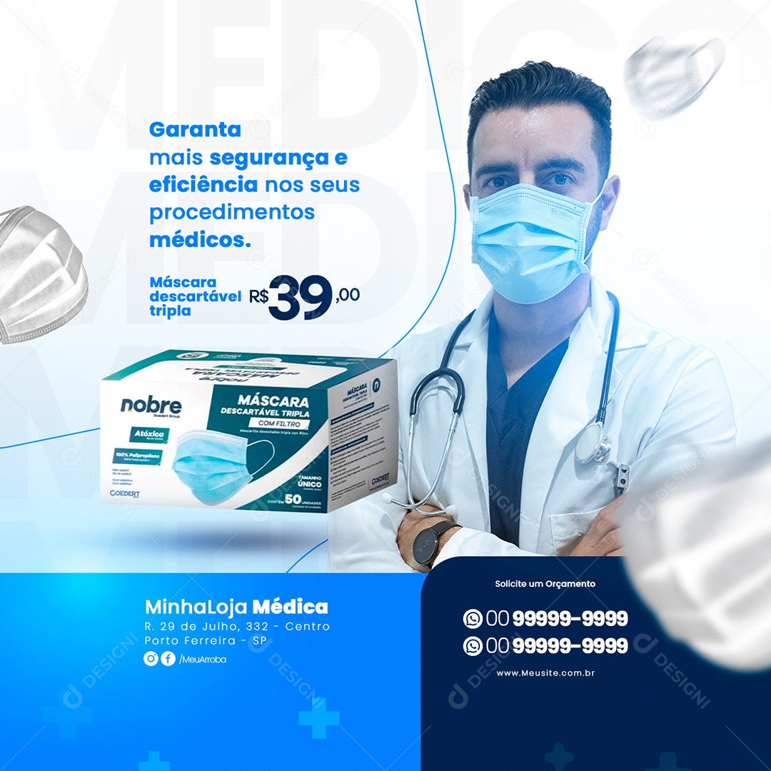 Social Media Medical Products Ensure More Security Editable PSD