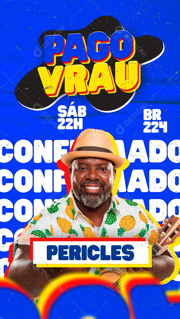 Flyer PagoVrau Cantor Péricles Social Media PSD Editável