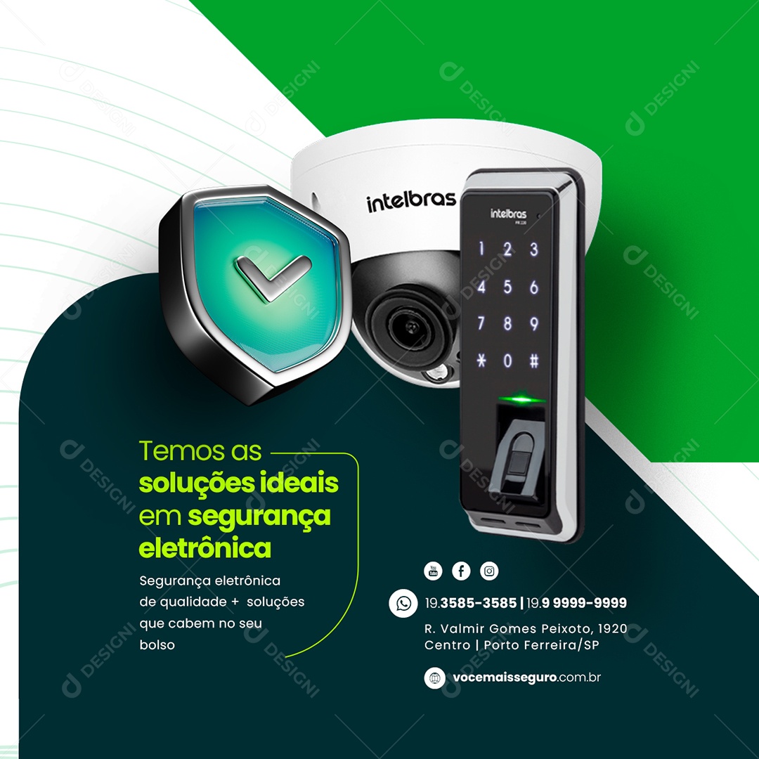 We Have The Ideal Solutions In Electronic Security Social Media Editable PSD