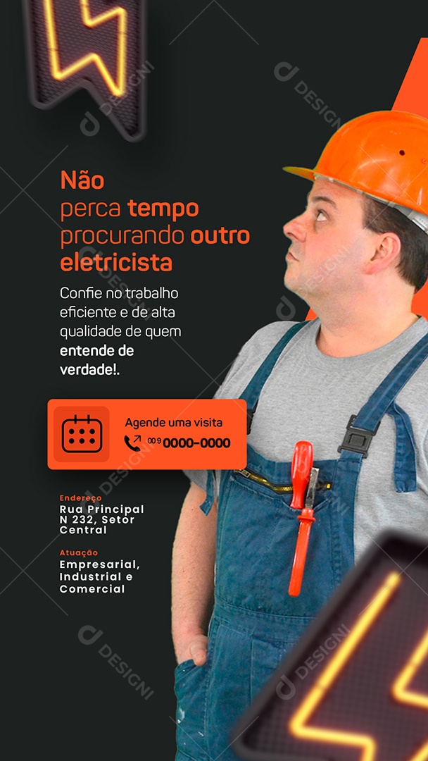 Story Não Perca Tempo Procurando outro Eletricista Social Media PSD Editável