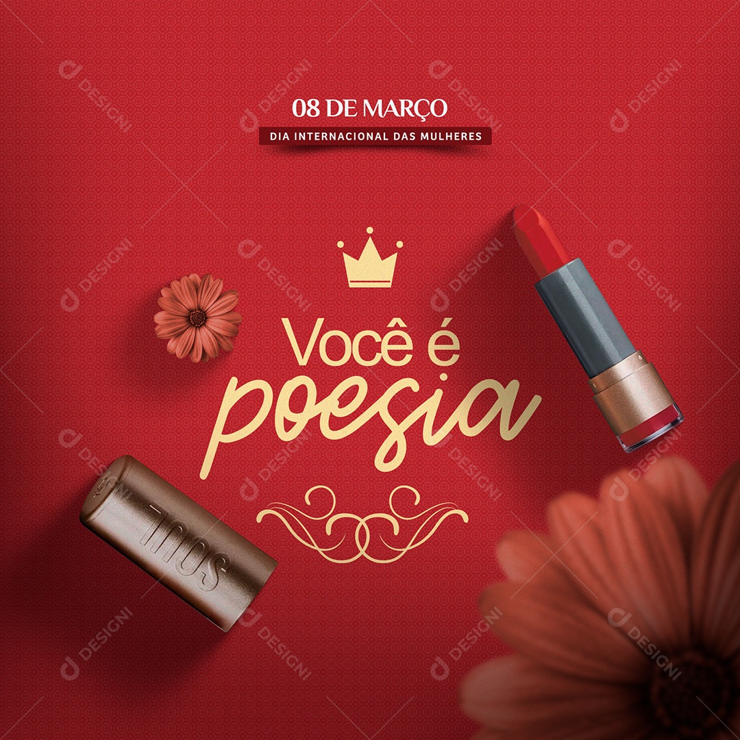 Você é Poesia 08 de Março Dia Internacional das Mulheres Social Media PSD Editável