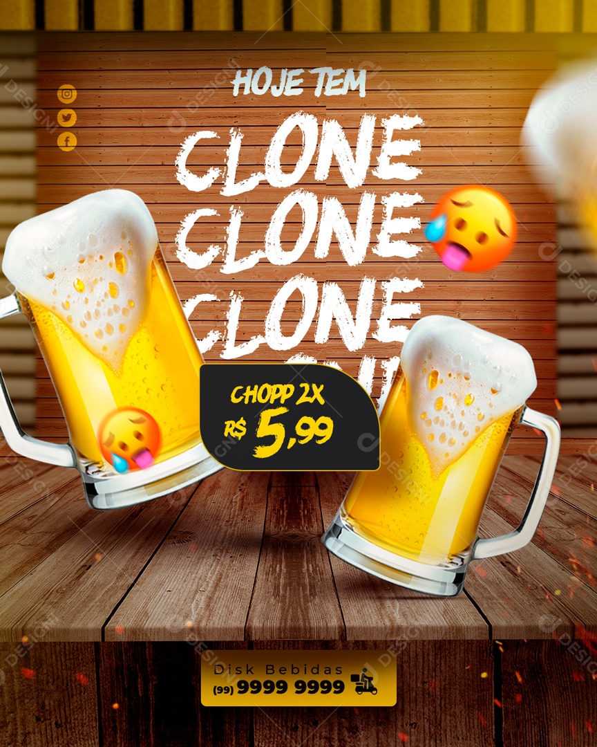 Hoje Tem Clone Venha Conferir Social Media Psd Editável Download Designi 9364