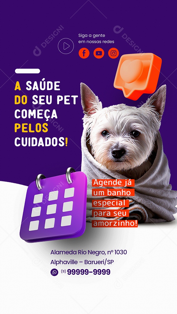 Story A Saúde do Seu Pet Começa pelos Cuidados Clínica Veterinária Social Media PSD Editável