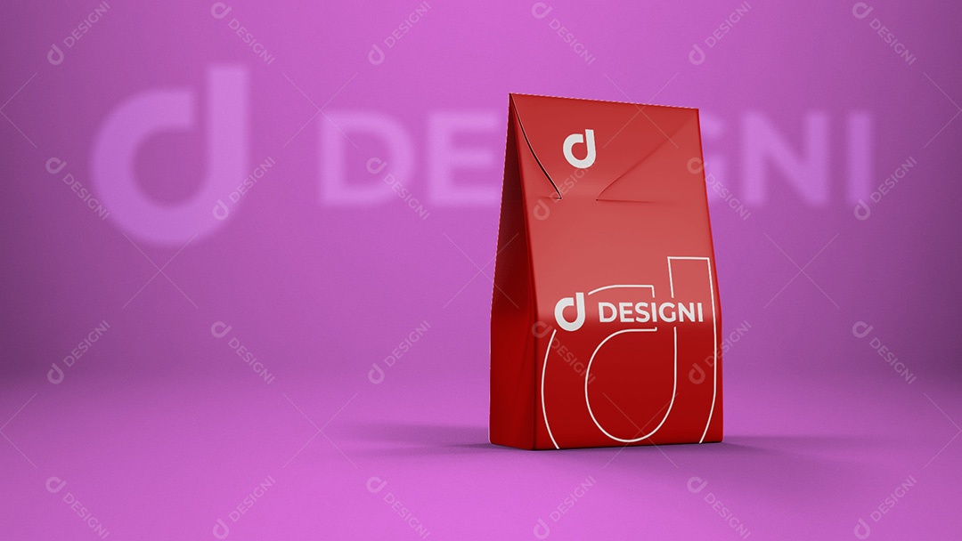 Mockup De Pacote Vermelho Designi PSD Editável