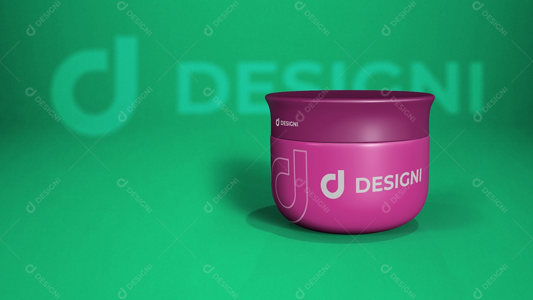 Mockup De Pote De Creme Rosa Designi PSD Editável