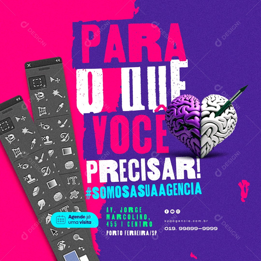 Para O Que Você Precisar Somos Sua Agência Social Media PSD Editável