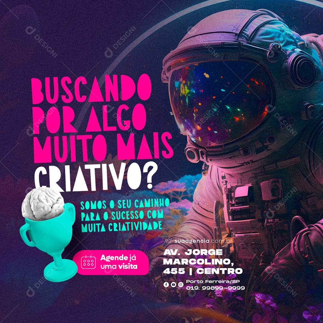 Buscando Por Algo Muito Mais Criativo Marketing Digital Social Media PSD Editável