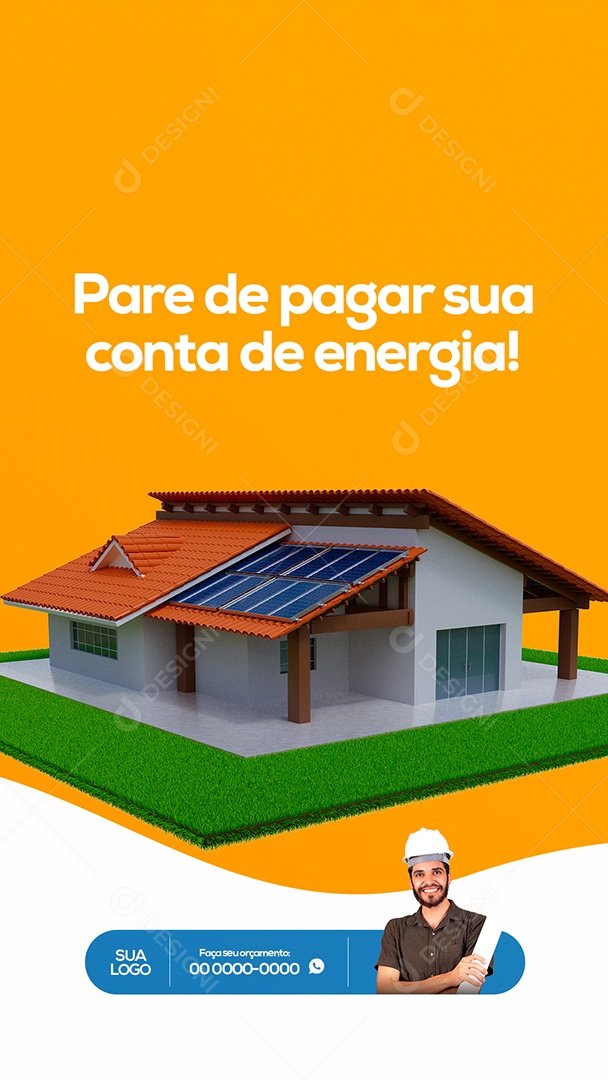 Pare de Pagar Sua Conta de Energia! Story Social Media PSD Editável