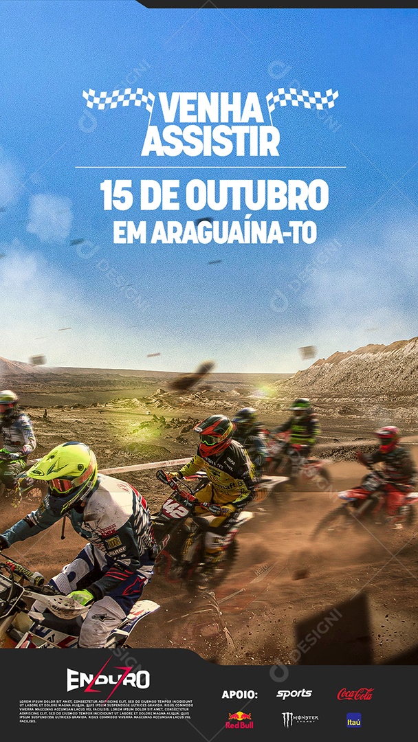 Endurocross Venha Assistir Story Social Media PSD Editável