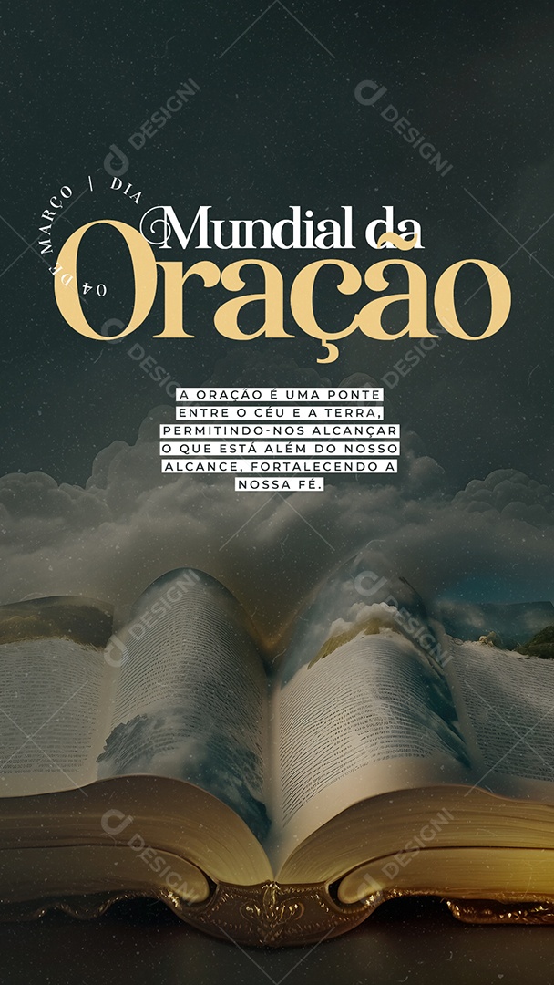 Story A Oração é Uma Ponte Entre o Céu e a Terra Dia Mundial da Oração Socia Media PSD Editável