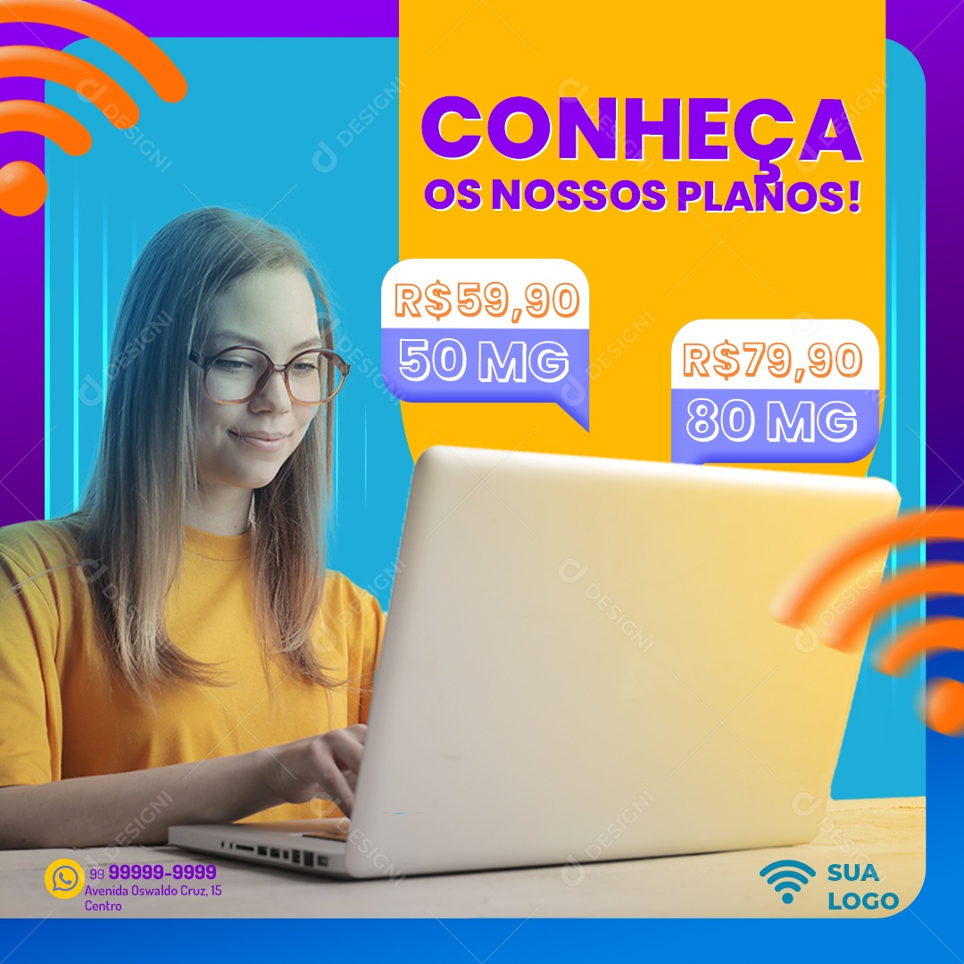 Conheça Os Nossos Planos 50 Mg 5990 Provedor De Internet Social Media Psd Editável Download 6227