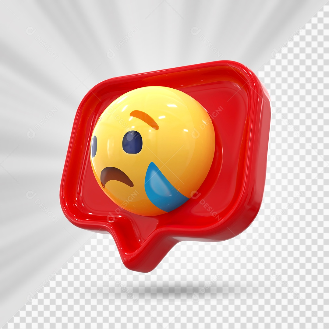 Premium PSD  3d rendering whatsapp sad emoji reaction icon