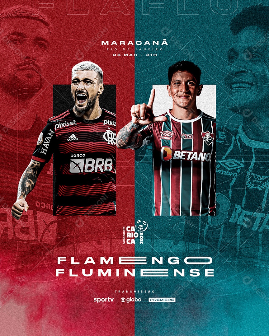 Campeonato Carioca 2023 Flamengo Vs Fluminense Futebol Social Media PSD  Editável [download] - Designi