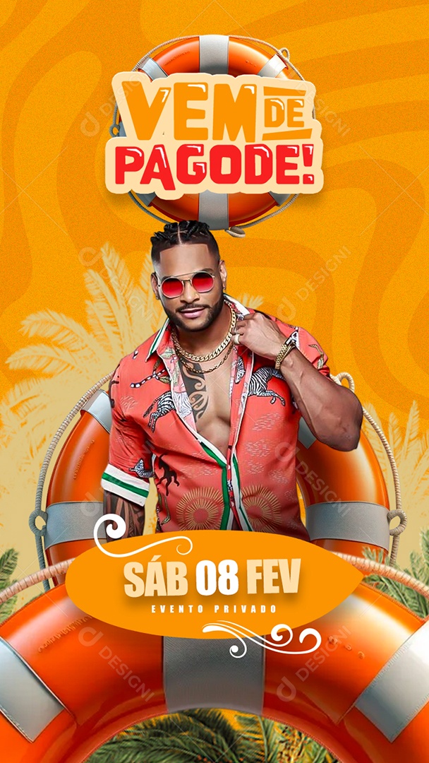 Flyer Vemde Pagode! Story Social Media PSD Editável