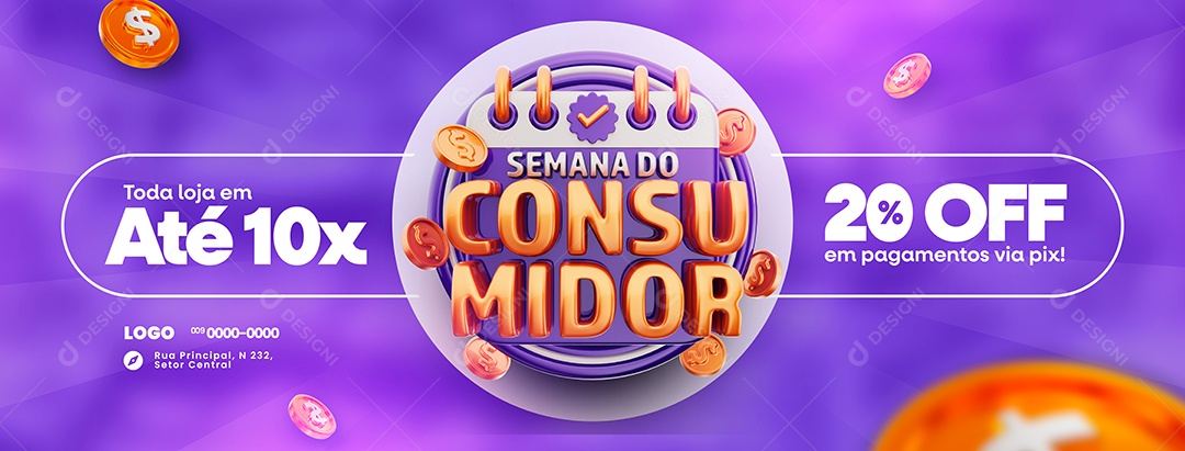 Campanha Publicitária Dia Do Consumidor Toda Loja Em Até 10x Social Media PSD Editável