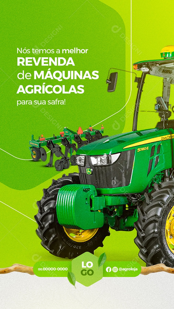 Revenda de Máquinas e Implementos Agrícolas Agronegócio Story Social Media PSD Editável