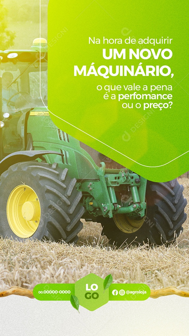 Máquinas e Implementos Agrícolas Agronegócio Story Social Media PSD Editável