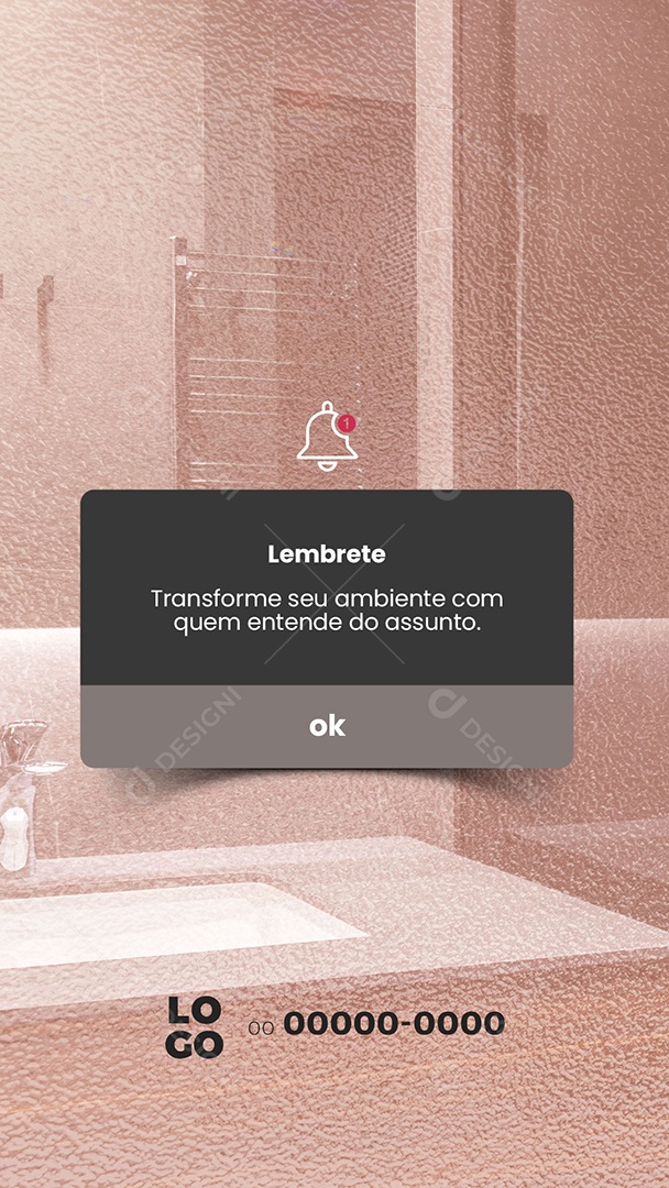 Lembrete Transforme seu Ambiente com quem Entende do Assunto. Vidraçaria Story Social Media PSD Editável