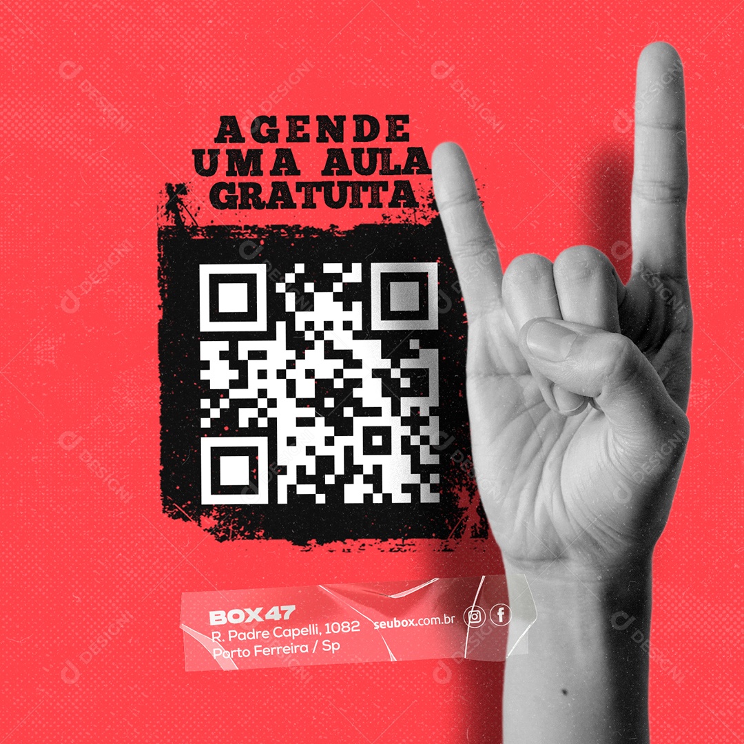 Agende Uma Aula Gratuita Academia Crossfit Social Media PSD Editável