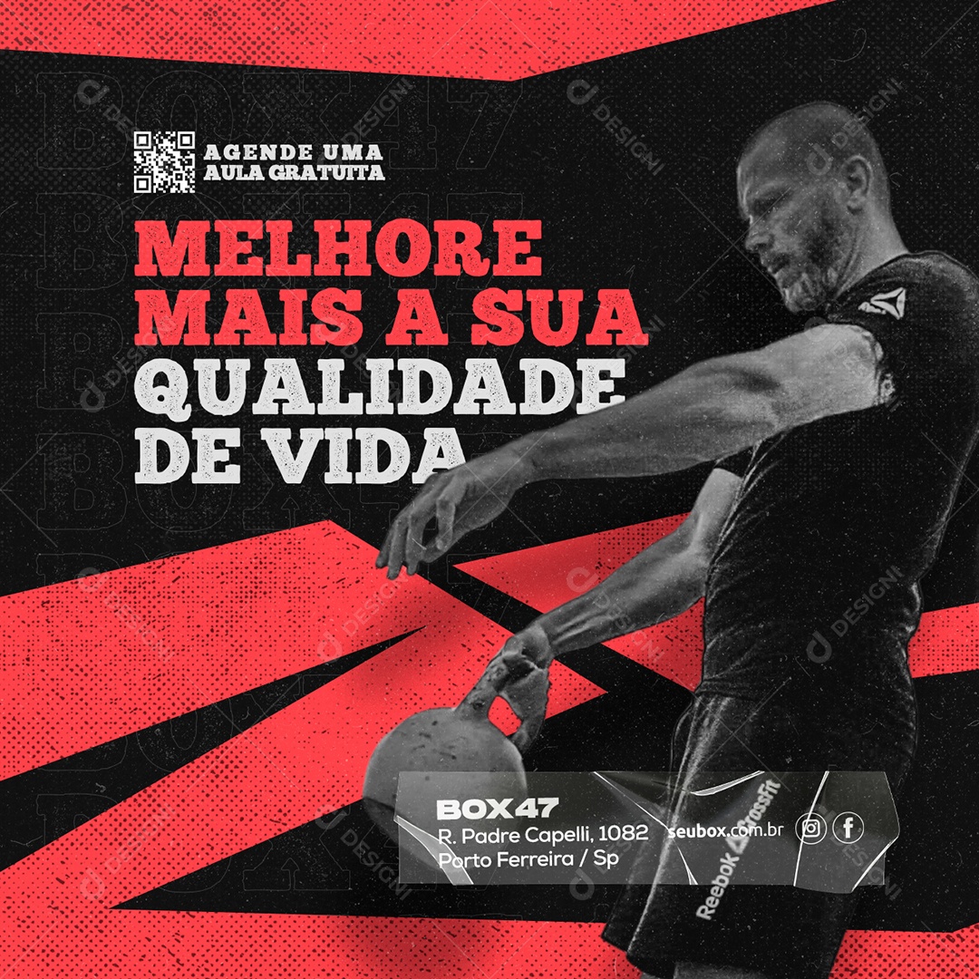 Melhore Mais A Sua Qualidade De Vida Academia Crossfit Social Media PSD Editável