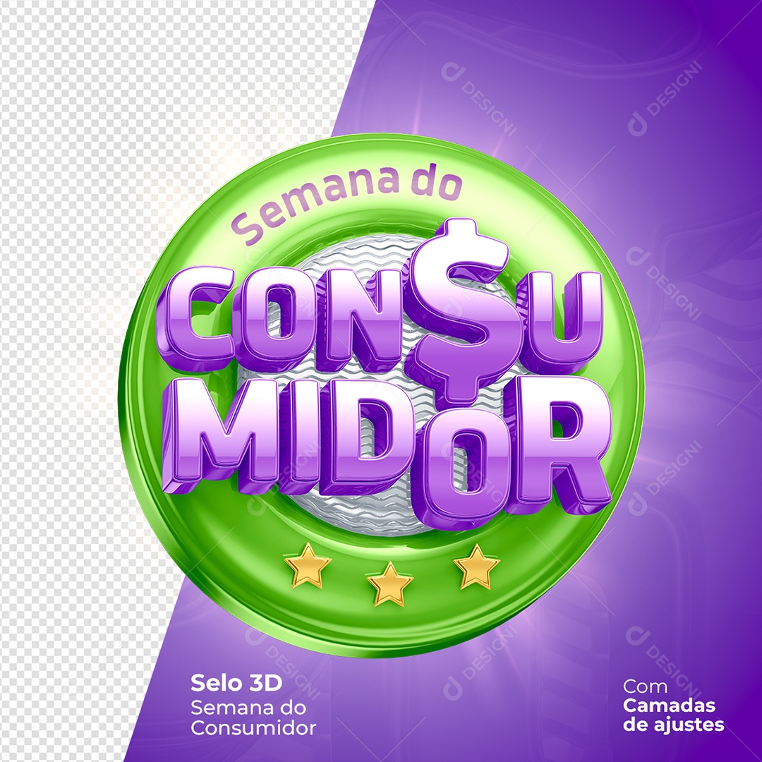 Selo 3d Para Composição Semana Do Consumidor Psd Download Designi 2401