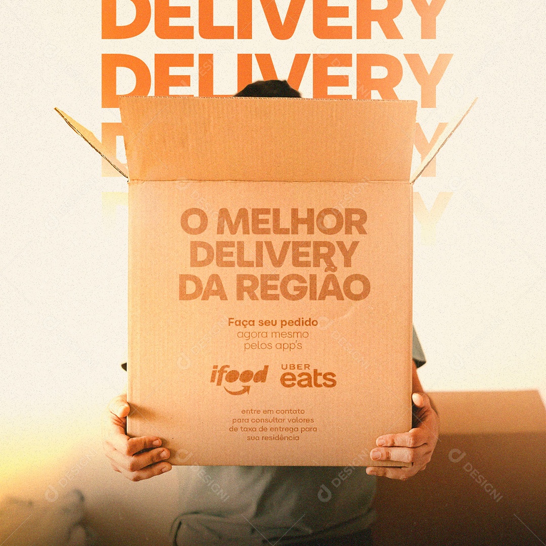 O Melhor Delivery Da Região Ifood Uber Eats Social Media PSD Editável