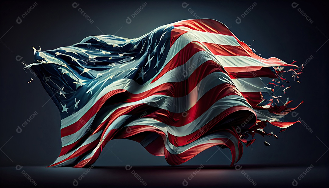 Bandeira americana Bandeira dos EUA acenando Dia da Independência hora da  revolução! 4 de julho. [download] - Designi