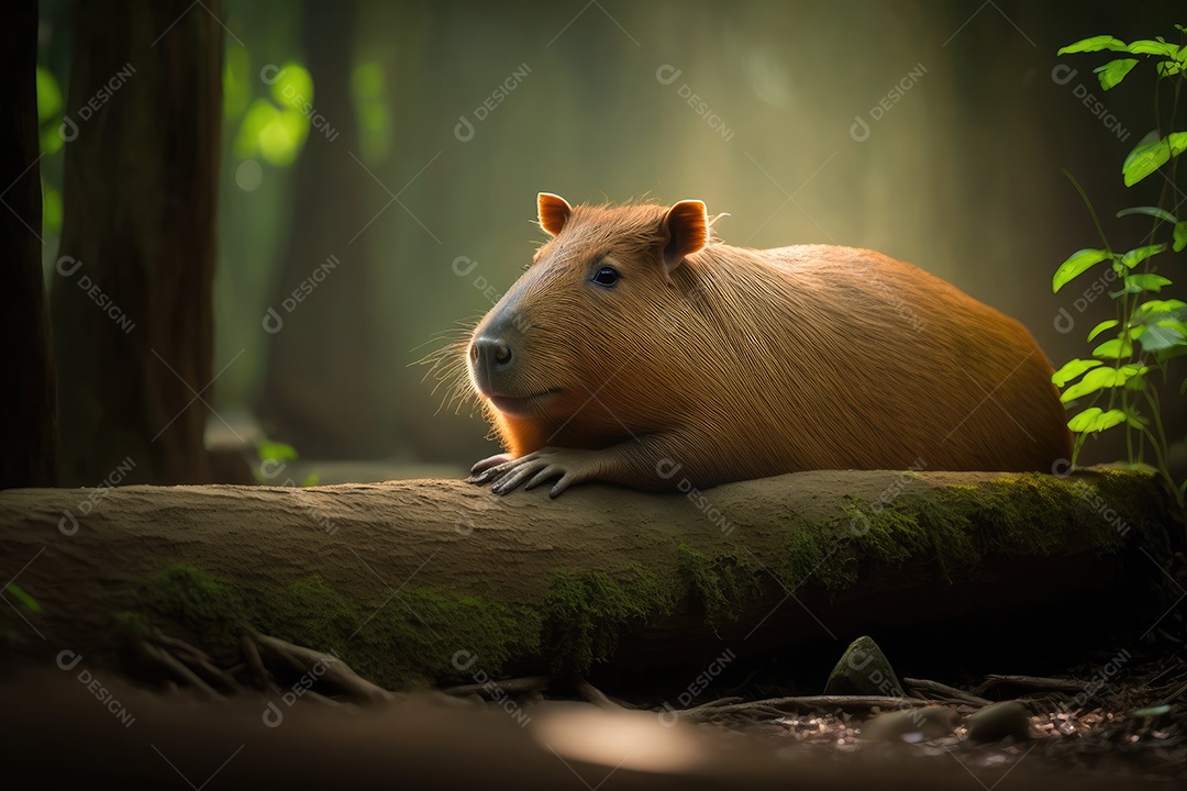 Fundo Jovem Capivara Deitado Em Cima De Um Tronco Na Floresta Em Um Dia  Ensolarado Fundo, Capivaras Perfil Dormindo, Foto Fotografia Hd, Plantar  Imagem de plano de fundo para download gratuito