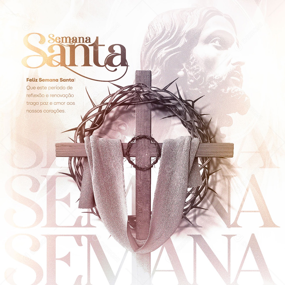 Feliz Semana Santa Período De Reflexão e Renovação Social Media PSD Editável