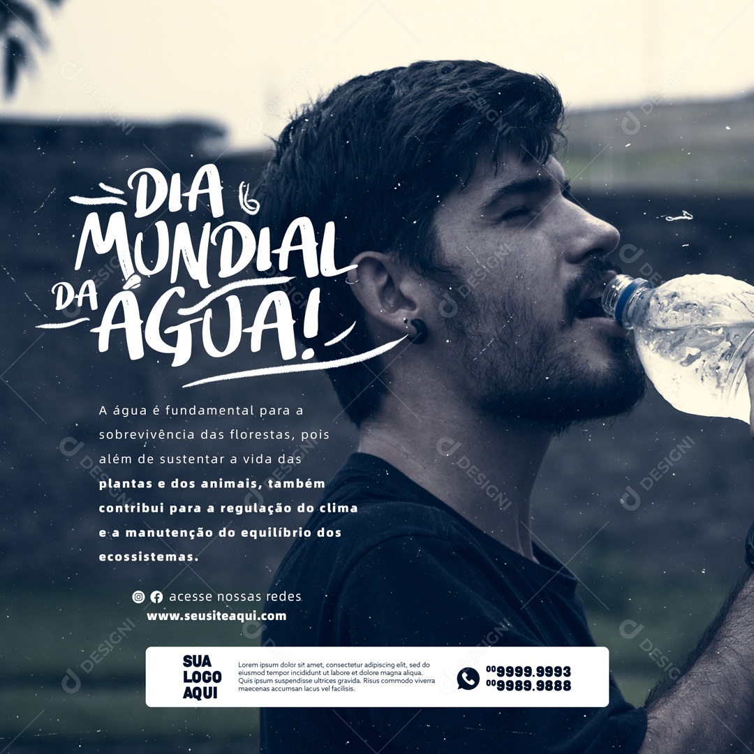 Dia Mundial da Água 22 de Março Social Media PSD Editável