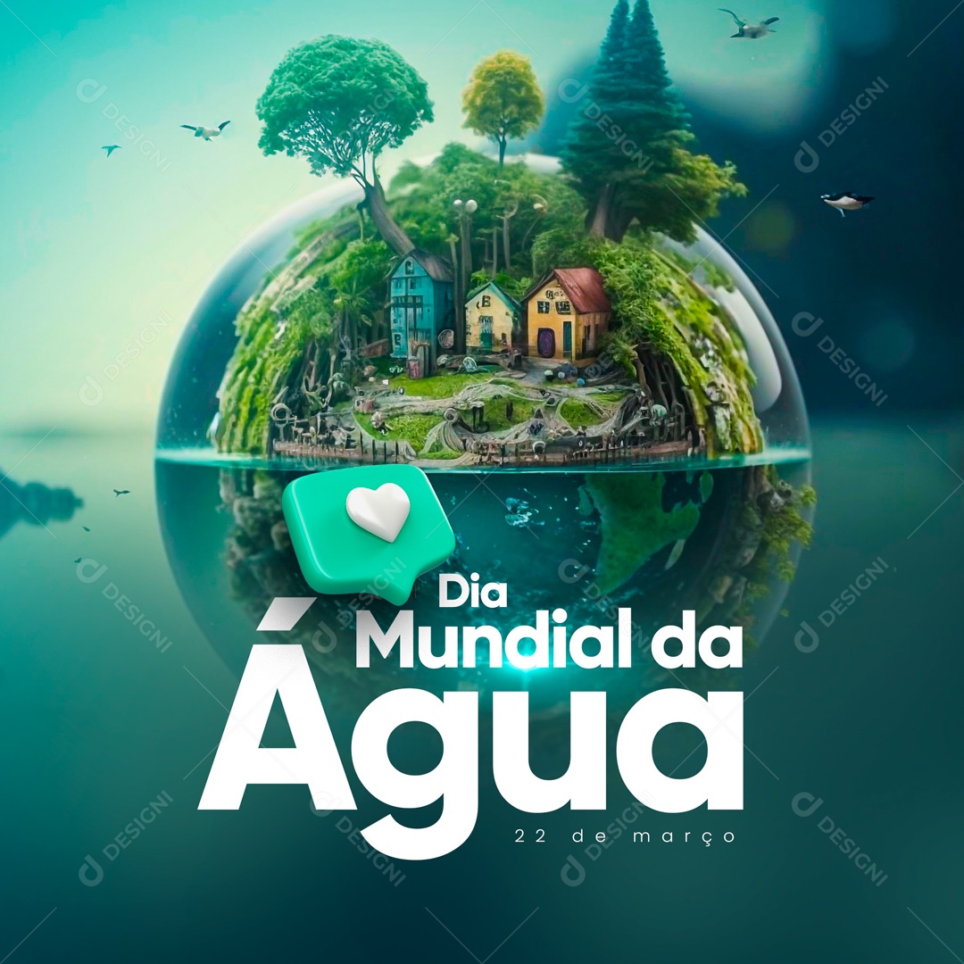 Dia Mundial da Água 22 de Março Social Media PSD Editável