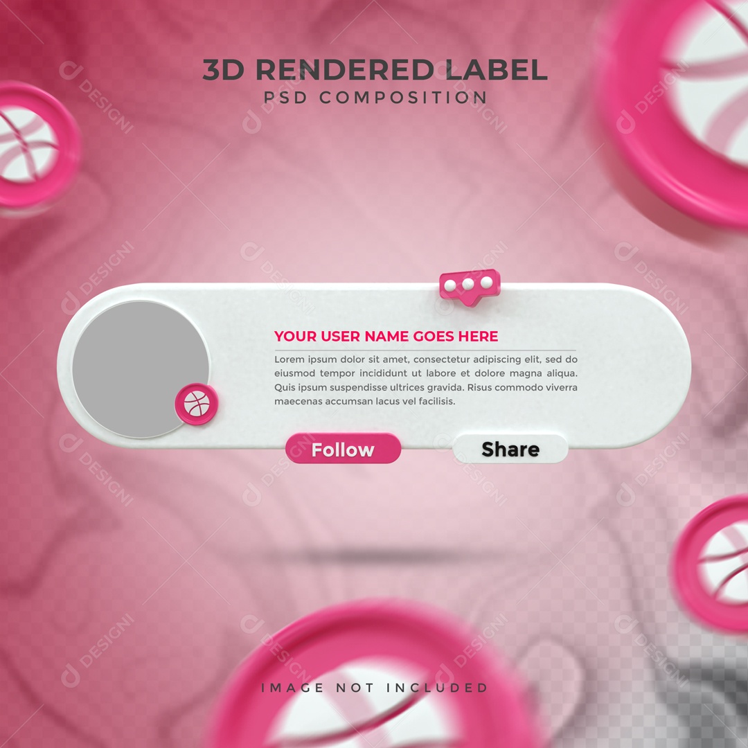 Placa De Perfil Seguir E Compartilha Dribbble Elemento D Psd Download Designi