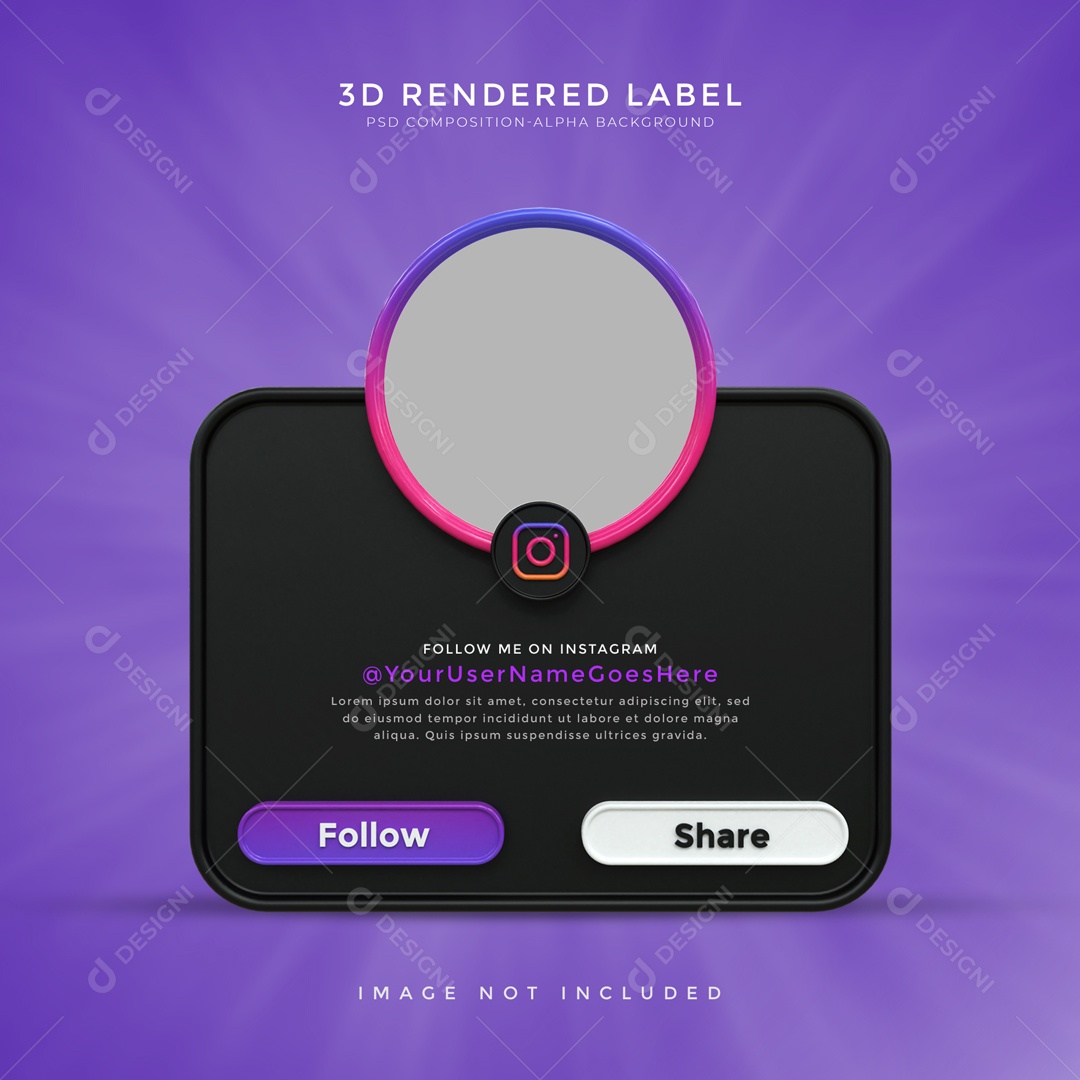 Moldura De Perfil De Instagram Fundo Roxo Seguir E Compartilhar Elemento D Psd Download Designi