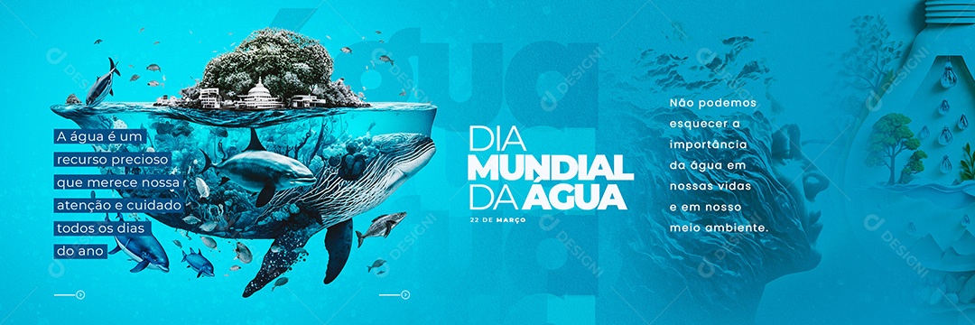 A Água é Um Recurso Precioso Dia Mundial da Água Carrossel Social Media PSD Editável