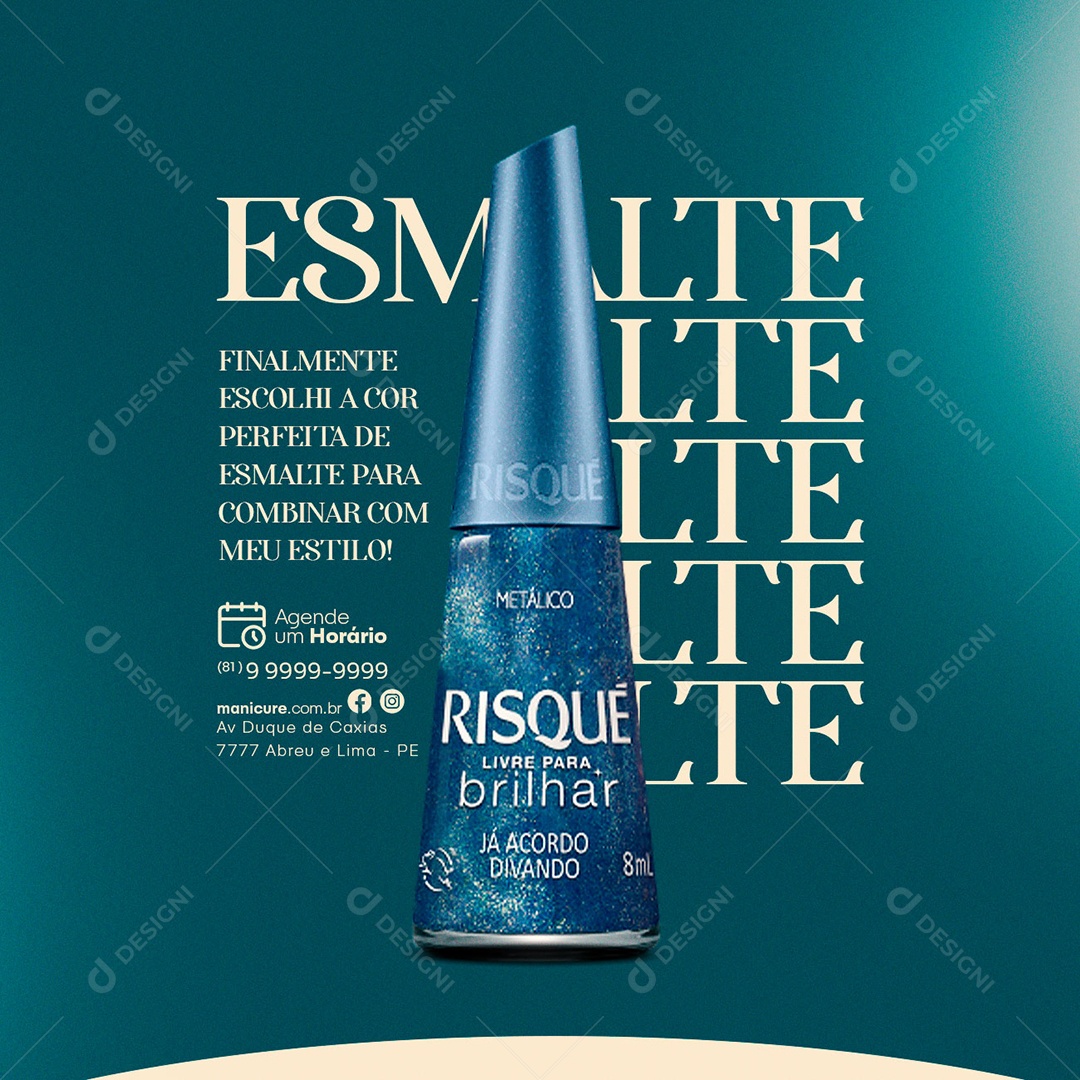 Finalmente Escolhi A Cor Perfeita Manicure Social Media PSD Editável