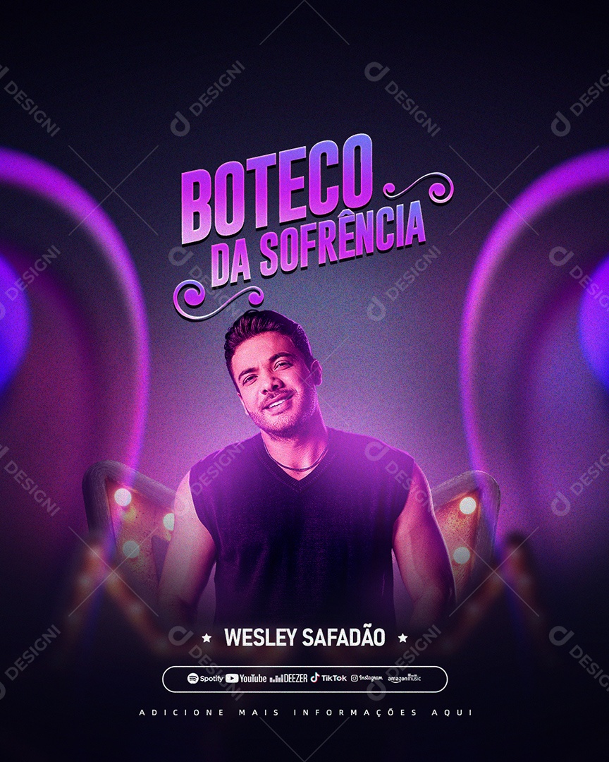 Boteco Da Sofrência Flyer Wesley Safadão Social Media PSD Editável