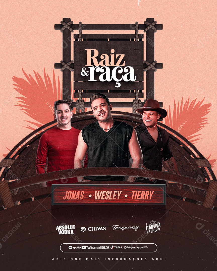 Roots & Races Flyer Jokas Wesley Safadão Tierry Social Media PSD Editable