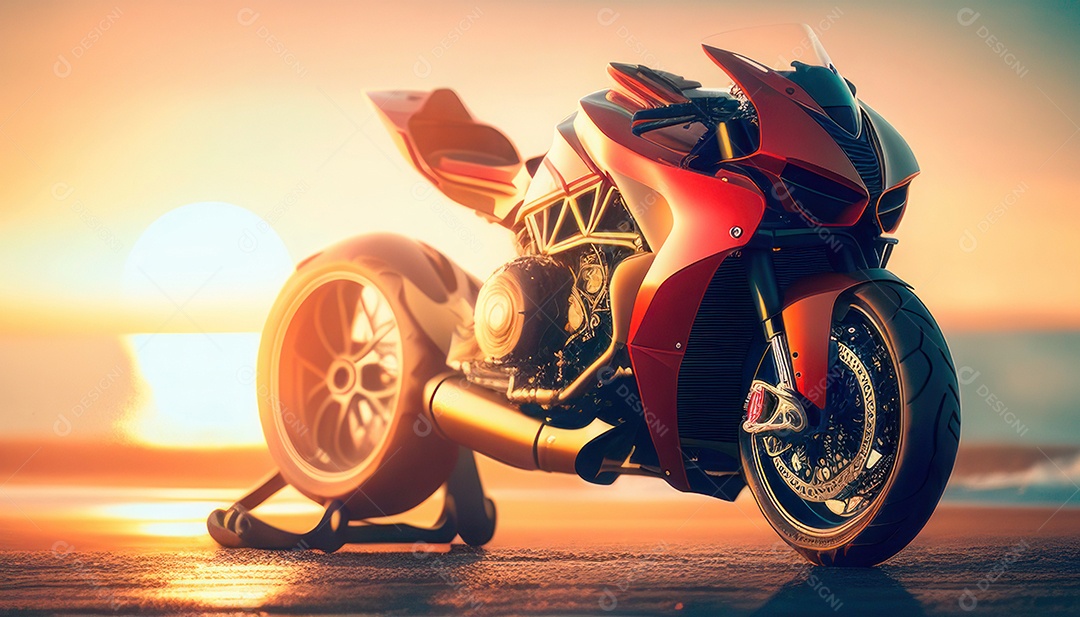 Moto esportiva sobre uma garagem. [download] - Designi