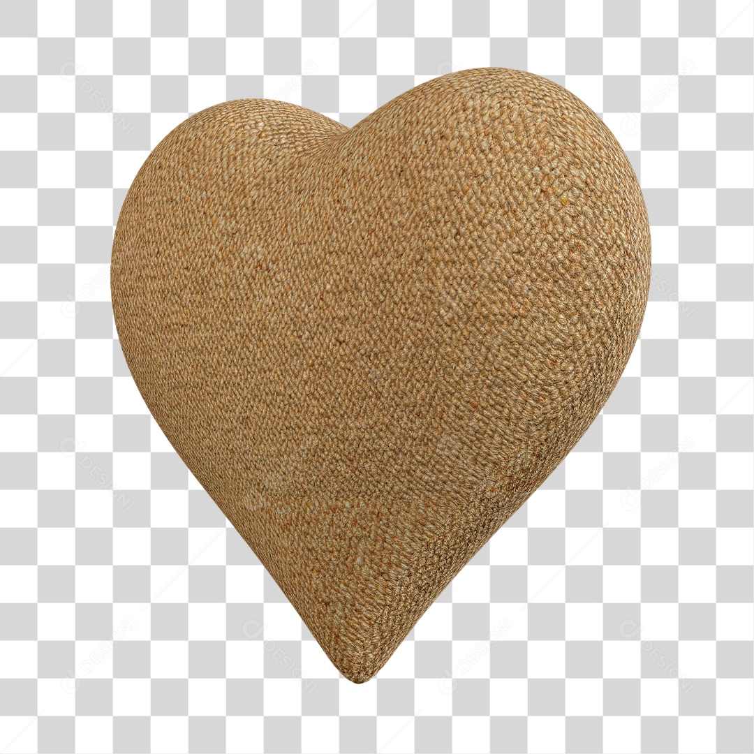 Cloth Heart 3D Element For June Party Transparent PNG