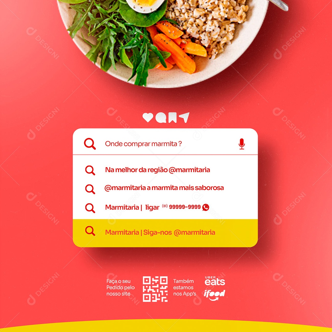 Where to Buy Marmita Restaurante Marmitaria Social Media Editable PSD