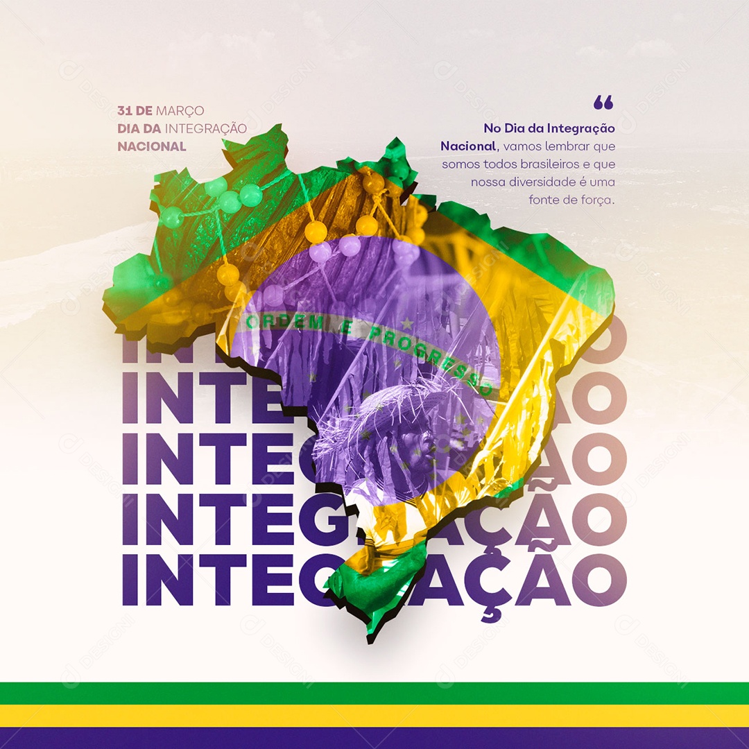 On National Integration Day Let's Remember That We Are All Brazilians Editable Social Media PSD