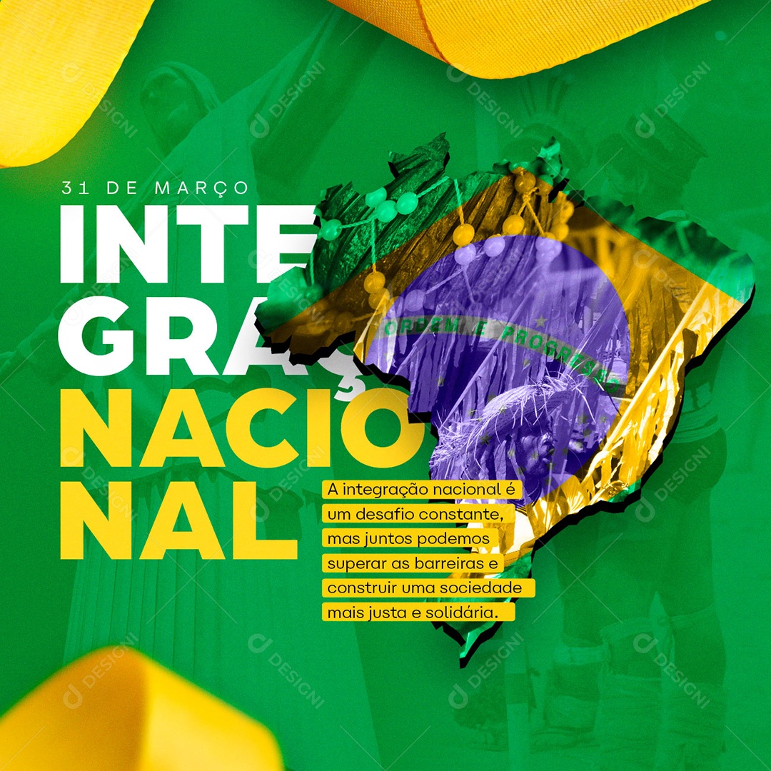 Dia Da Integração Nacional 31 De Março Social Media PSD Editável