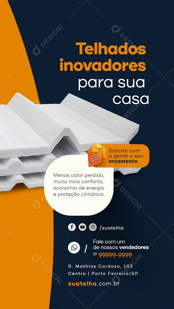 Story Telhados Inovadores Para Sua Casa Materiais De Construção Social Media PSD Editável